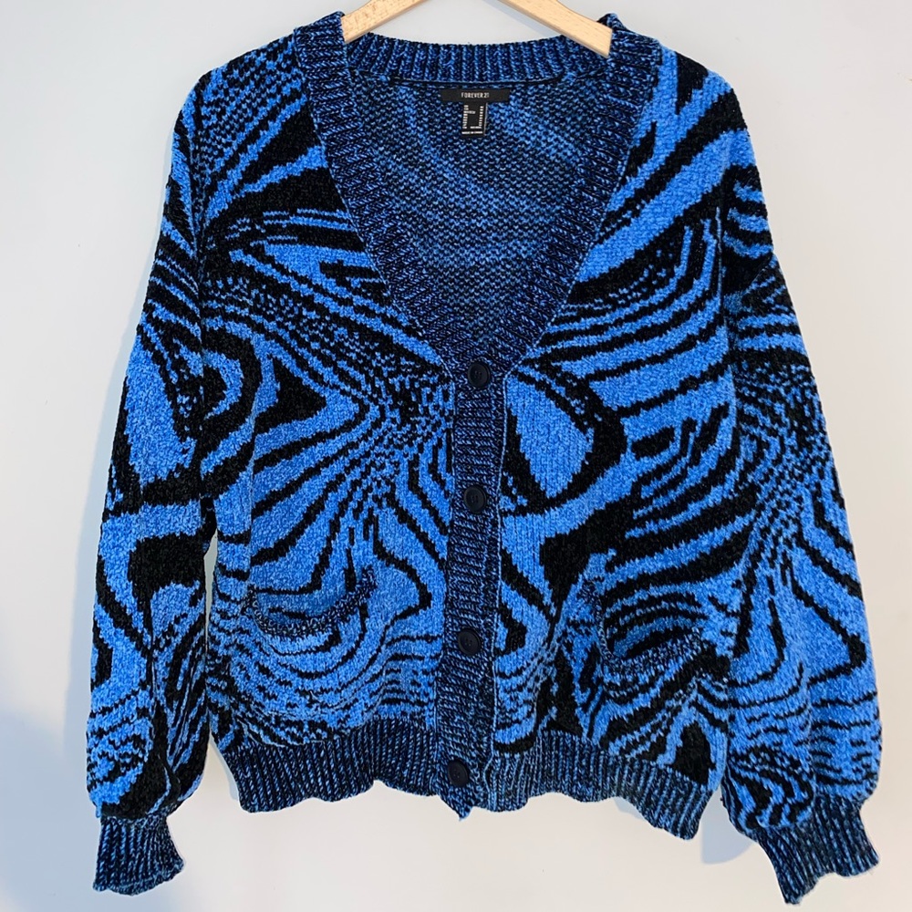 Black & Blue Swirl Sweater